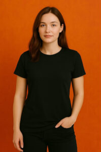 Adult plain black tshirt for women