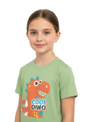 T-Shirt for Kids | Cool Dino | Half Sleeve | Round Neck - Image 9