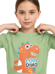 T-Shirt for Kids | Cool Dino | Half Sleeve | Round Neck - Image 7