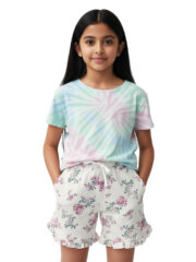 Shorts for Girl Kids | Half White Flower - Image 12