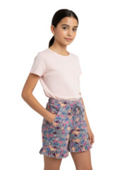 Shorts for Girl Kids | Grey Flower