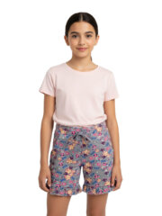 Shorts for Girl Kids | Grey Flower - Image 2