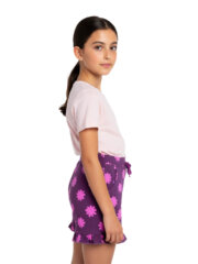 Shorts for Girl Kids | Pink Flower - Image 3