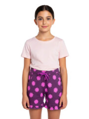 Shorts for Girl Kids | Pink Flower - Image 2