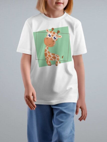 T-Shirt for Kids | Giraffe | Half Sleeve | Round Neck