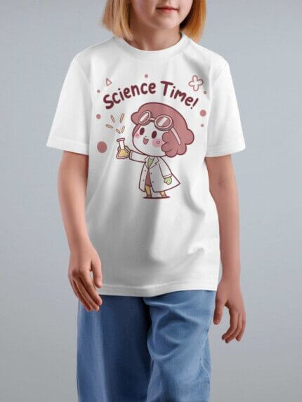 T-Shirt for Kids | Science Time | Half Sleeve | Round Neck