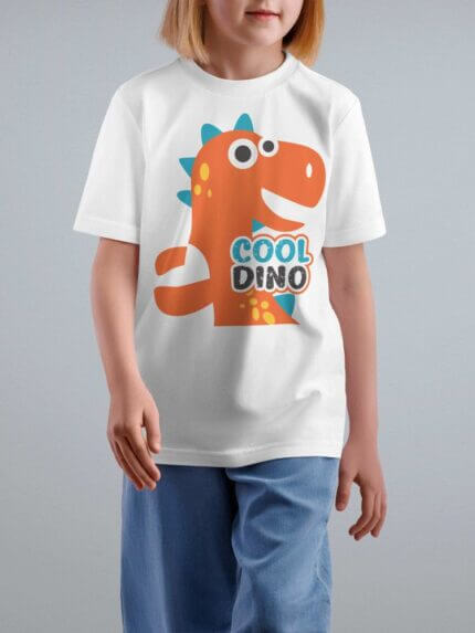 T-Shirt for Kids | Cool Dino | Half Sleeve | Round Neck