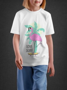 Tshirt for Girls Flamingo Skate 11-16Y